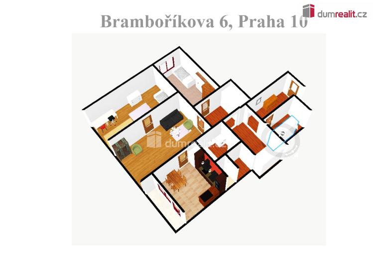 Pronájem bytu 3+1 Praha 10, Bramboříková č. 16