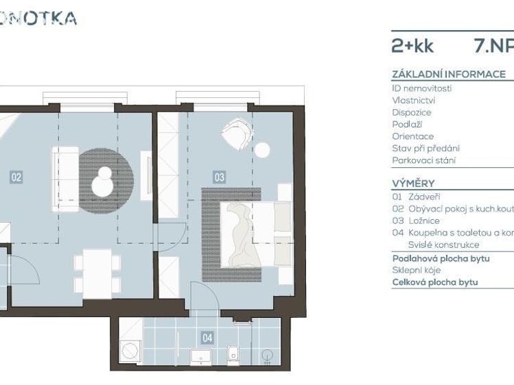 Prodej bytu 2+KK Praha, Hartigova 8/67 č. 5