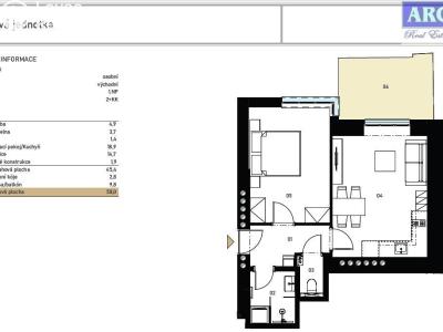 Sale apartment 2+KK Praha, Patočkova č. 2