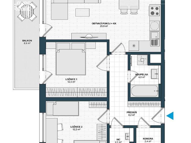 Prodej bytu 3+KK Praha, Waltariho č. 8