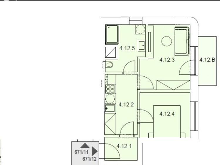 Продажа квартиры 2+1 Praha, Kolmá č. 12