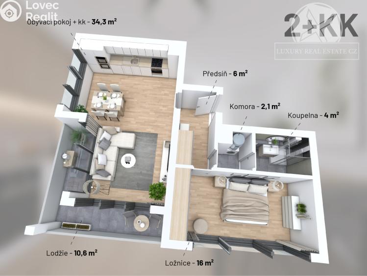 Prodej bytu 2+KK Praha, V Předním Hloubětíně č. 7