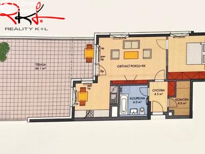 Sale apartment 2+KK Praha, Kryšpínova č. 3