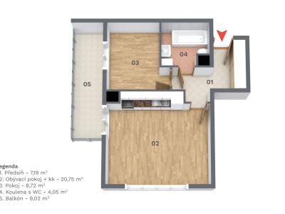 Rent apartment 2+KK Praha, Farkašova č. 4