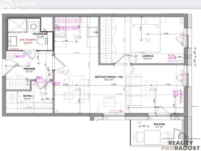 Rent apartment 2+KK Praha, Milánská č. 2