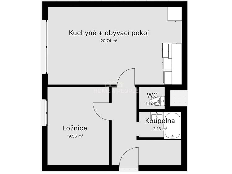 Prodej bytu 2+KK České Budějovice, V. Volfa č. 10