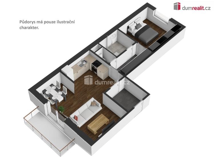 Pronájem bytu 2+KK Český Krumlov, Vyšenská č. 9