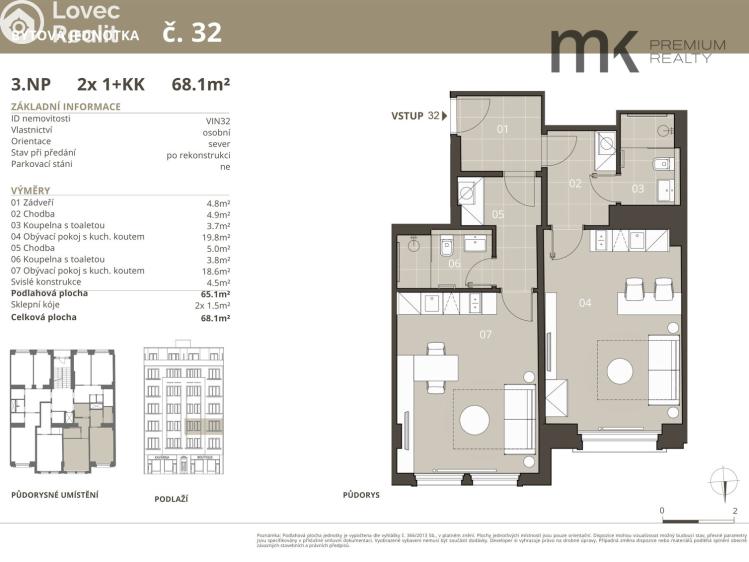 Prodej bytu 2+KK Praha, Vinohradská č. 7
