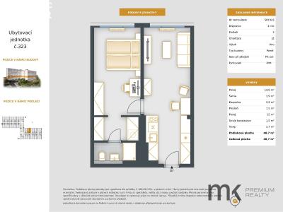Sale apartment 2+KK Praha, Čenětická č. 4