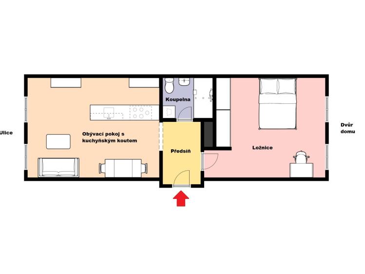 Pronájem bytu 2+KK Praha, Moravská č. 4