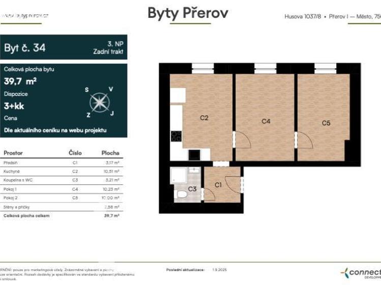 Prodej bytu 3+KK Přerov, Husova 1037/8 č. 2