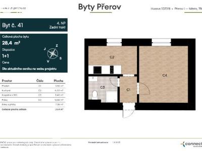 Sale apartment 1+1 Přerov, Husova č. 3