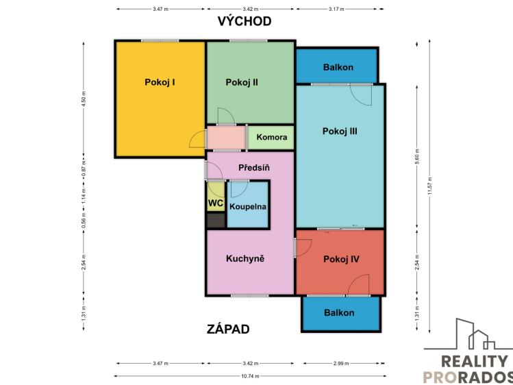 Prodej bytu 3+1 České Budějovice, Prachatická č. 22