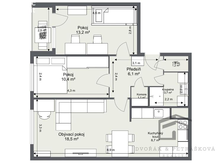 Prodej bytu 3+KK Praha, Janovská 375 č. 39
