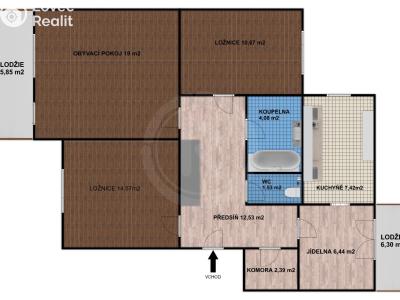 Prodej bytu 3+1 České Budějovice, J. Š. Baara č. 3