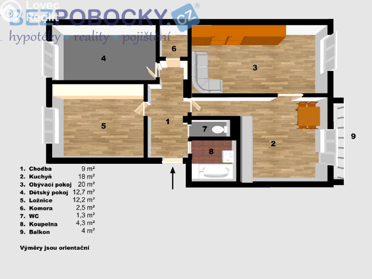 Продажа квартиры 3+1 Velké Bílovice, Široká č. 5