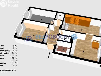 Prodej bytu 3+1 Velké Bílovice, Široká č. 6