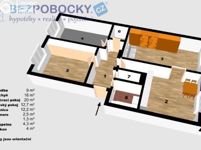 Prodej bytu 3+1 Velké Bílovice, Široká č. 6