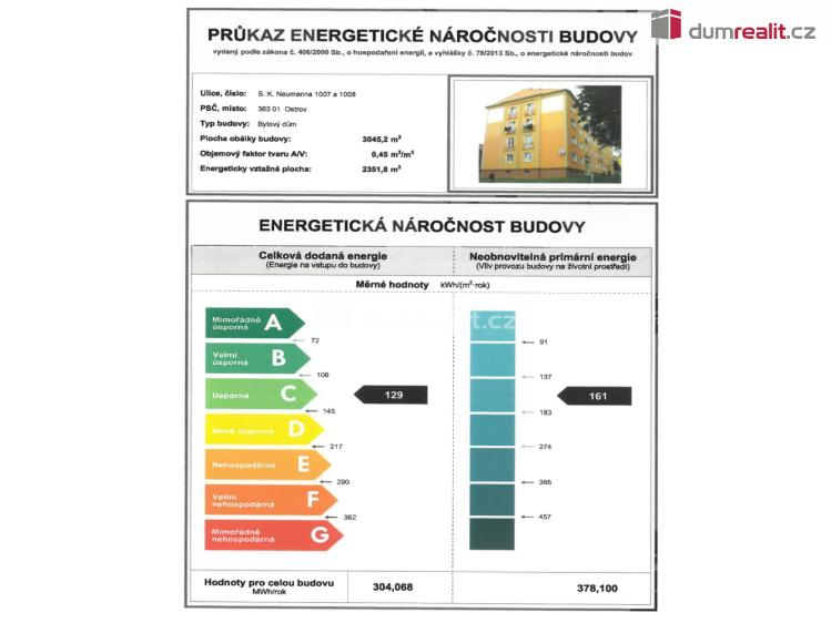Pronájem bytu 2+1 Ostrov, S. K. Neumanna č. 22