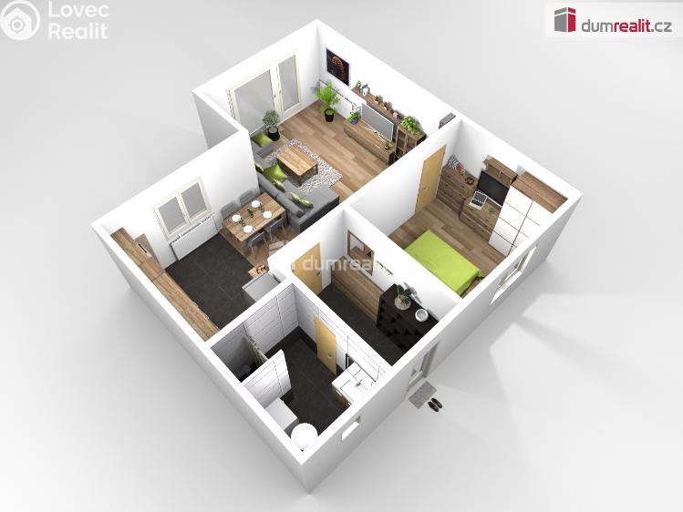 Pronájem bytu 2+KK Neratovice, Růžová č. 7