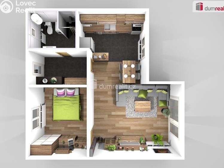 Pronájem bytu 2+KK Neratovice, Růžová č. 8