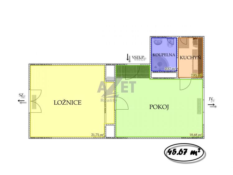 Pronájem bytu 2+1 Ostrava, Českobratrská 363/5 č. 8