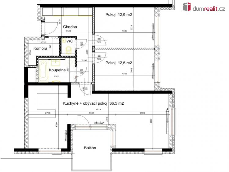 Pronájem bytu 3+KK Praha-Dolní Měcholupy, Honzíkova č. 14