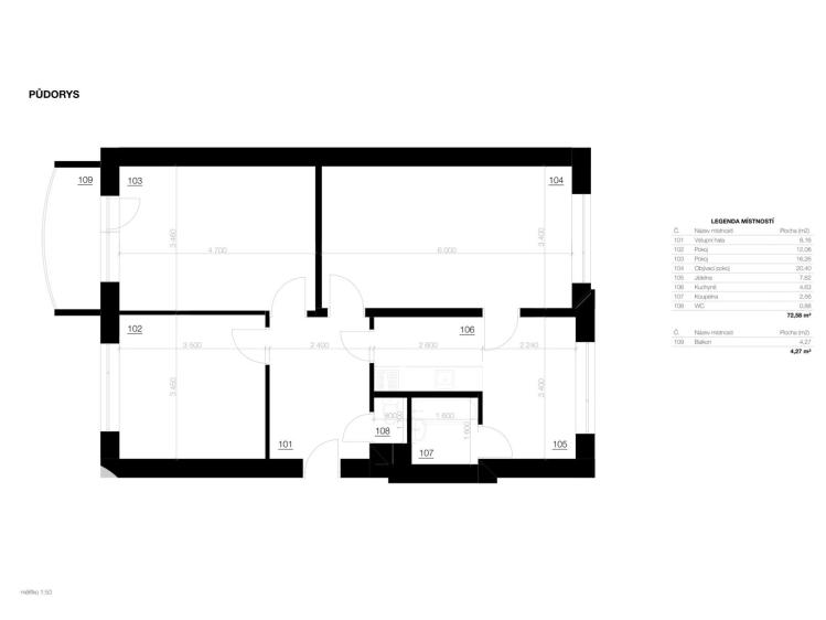 Prodej bytu 3+1 Brno, Za školou č. 26