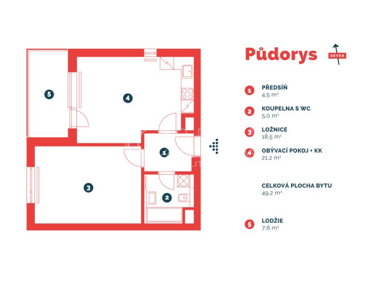 Pronájem bytu 2+KK Praha, Strnadových 1007/5 č. 16