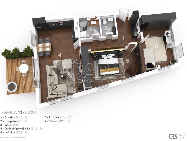 Продажа квартиры 3+KK Beroun, Na Veselou 962 č. 17