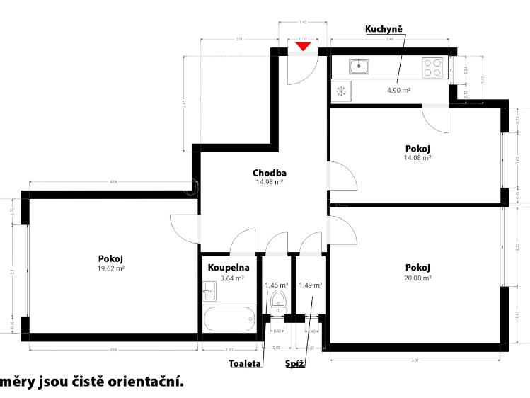 Prodej bytu 3+1 Praha, Jugoslávských partyzánů 957/42 č. 22