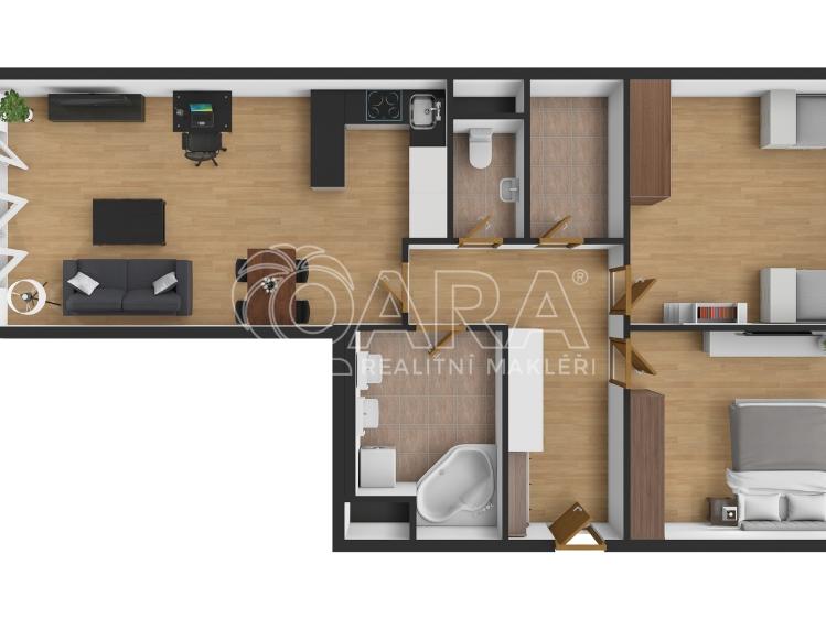 Prodej bytu 3+KK Praha, Sazovická 492/3 č. 13