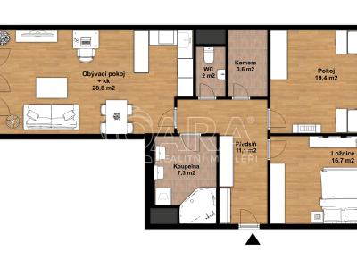 Sale apartment 3+KK Praha, Sazovická č. 4