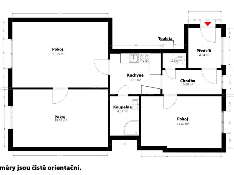 Продаж квартири 2+1 Praha, Na Rokytce č. 1