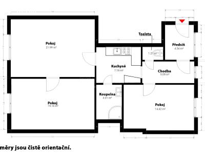 Sale apartment 2+1 Praha, Na Rokytce č. 1