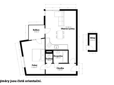 Оренда квартири 2+KK Praha, V Štíhlách č. 4