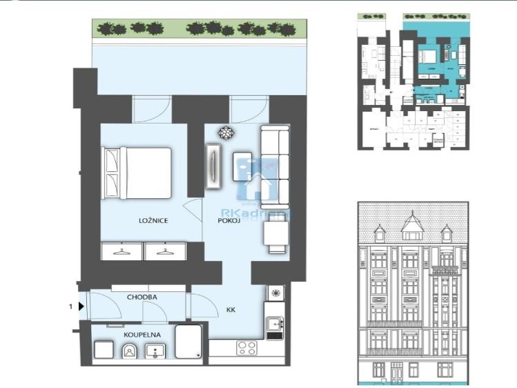 Prodej bytu 2+KK Praha, Na výšinách č. 8