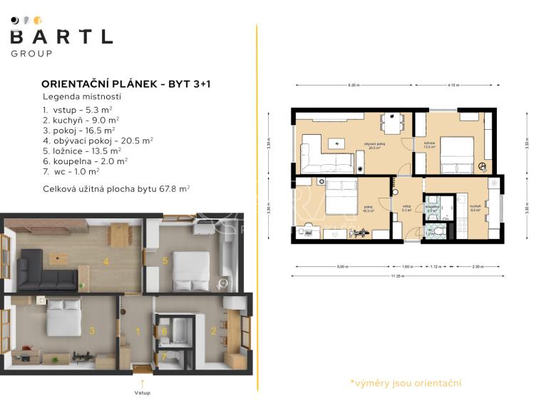 Продажа квартиры 3+1 Český Krumlov, Vyšehrad 153 č. 34