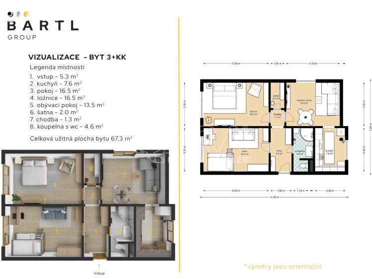 Продажа квартиры 3+1 Český Krumlov, Vyšehrad 153 č. 35