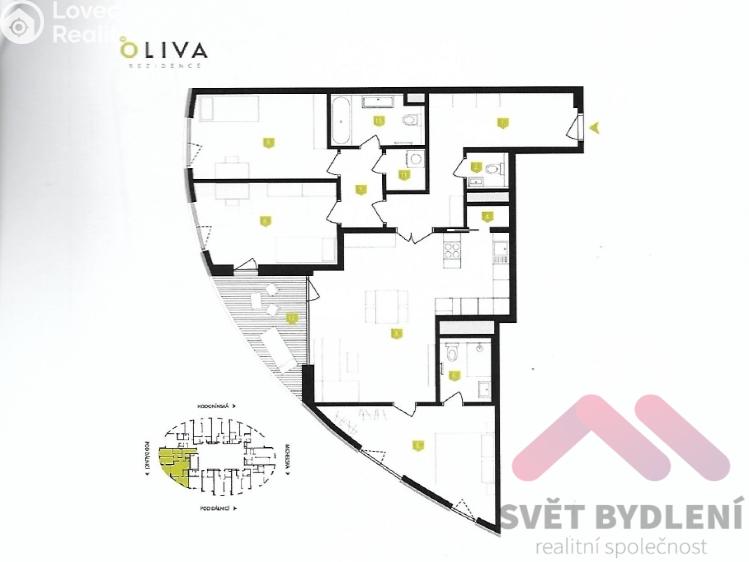 Продажа квартиры 4+KK Praha, Hodonínská č. 30