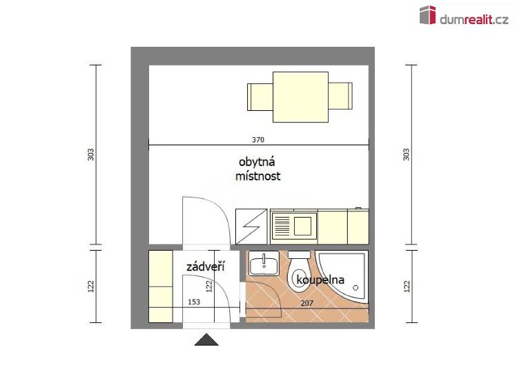 Pronájem bytu 1+KK Neratovice, Hlavní č. 16