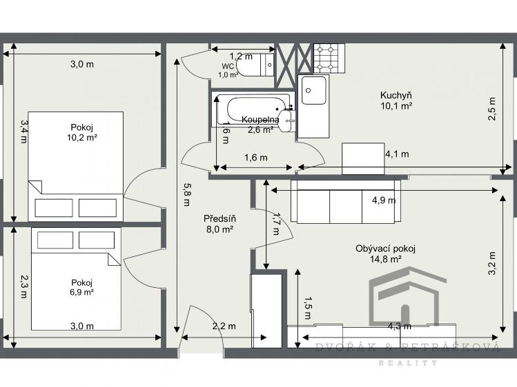 Prodej bytu 3+1 Most, Růžová 3088/17 č. 23