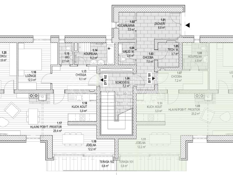 Sale apartment 2+KK Kunčice nad Labem č. 15
