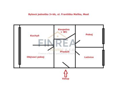 Prodej bytu 3+KK Most, Františka Malíka č. 3