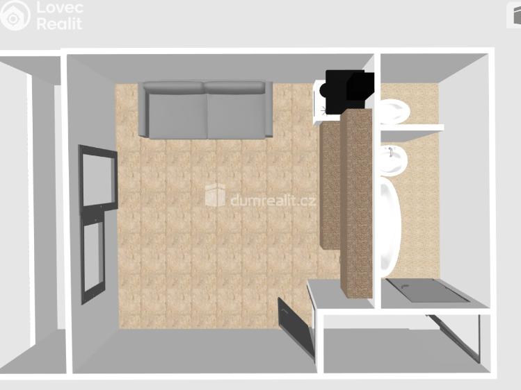 Pronájem bytu 1+KK Břeclav, J. Palacha č. 3