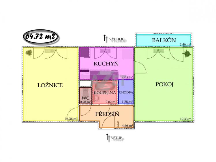 Prodej bytu 2+1 Ostrava, Kosmická 1566/5 č. 5