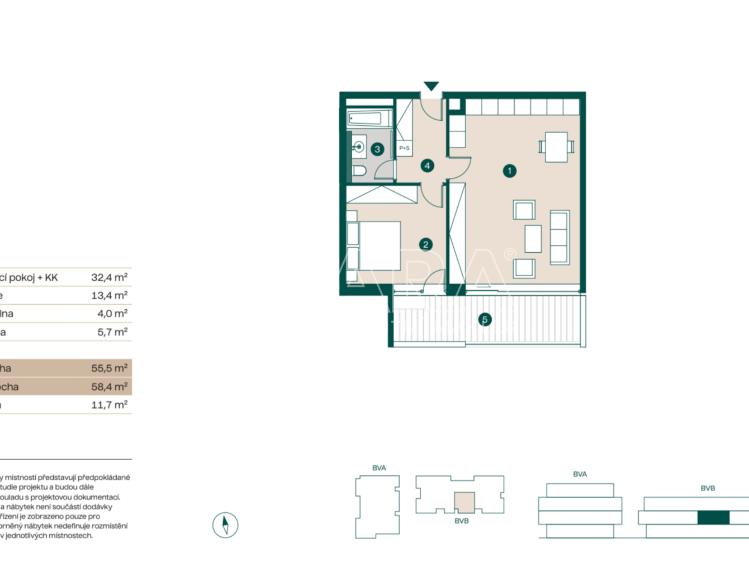 Pronájem bytu 2+KK Praha, Pod Hrachovkou 729/3 č. 23