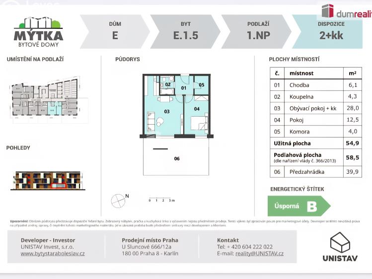 Pronájem bytu 2+KK Brandýs nad Labem-Stará Boleslav, Hlavenecká č. 3