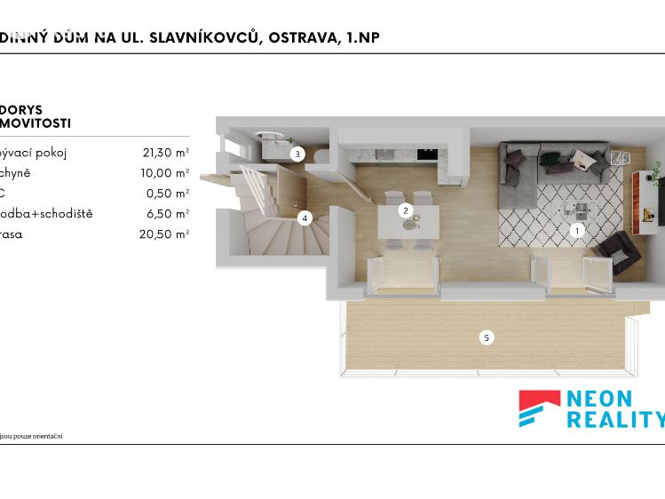 Pronájem bytu 3+KK Ostrava, Slavníkovců č. 20