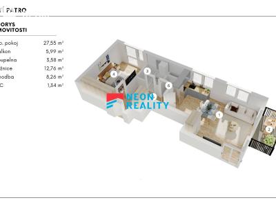 Rent apartment 2+KK Opava, Vančurova č. 5